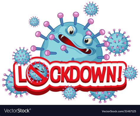 Coronavirus Poster Design With Word Lockdown Vector Image