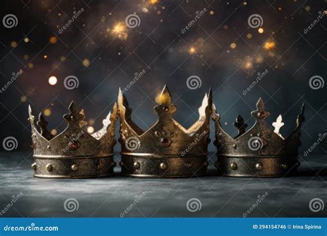 Three Crowns As a Symbol of the Celebration of the Day of the Three Kings Stock Illustration ...