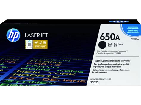 HP 650A Black Original LaserJet Toner Tinta Cartridge CE270A