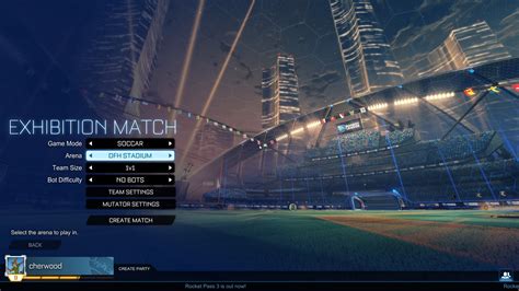 Exhibition Match Rocket League Interface In Game