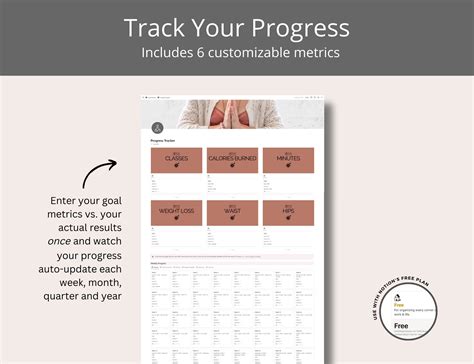 Notion Yoga Notion Template Yoga Tracker Notion Fitness Planner Yoga