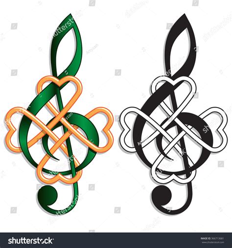 Treble Clef Celtic Knot Irish Music Musical Motif For An Irish Or St