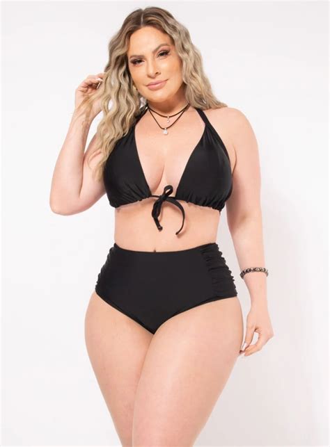 Biqu Ni Plus Size Hot Pants E Cortininha Amarra O Frontal Best Size