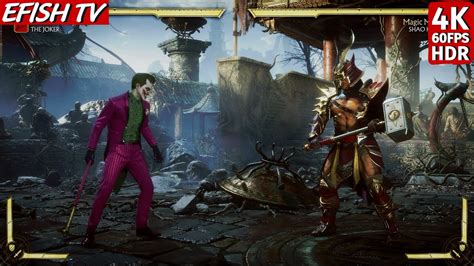 The Joker Vs Shao Kahn Hardest AI Mortal Kombat 11 4K 60FPS HDR