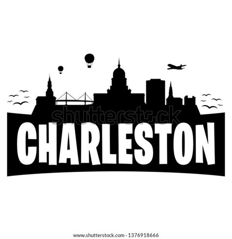 Charleston South Carolina City Skyline Silhouette Stock Vector (Royalty ...