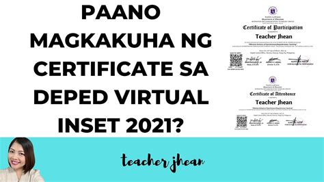 Paano Makakuha Ng Virtual Inset 2021 Certificate Gamit Ang Iyong Deped