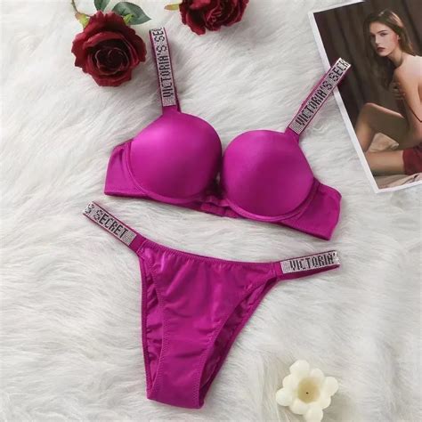 Bra Panty 2 Piece Brief Suit Plus Size Pink Sexy Seamless Lingerie Set Glossy Women Underwear