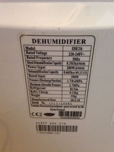 Dehumidifier Europace 50cm Tall Tv And Home Appliances Air Purifiers