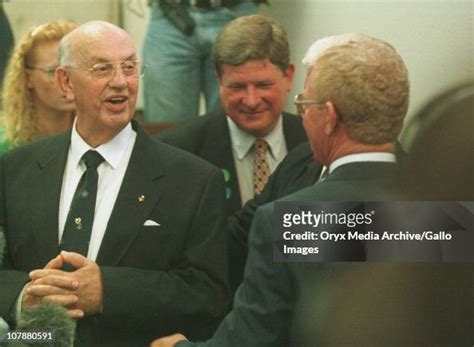 Former apartheid President P.W. Botha talks to the media at the... News ...