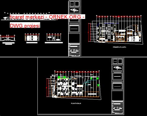 Ticaret Merkezi Dwg Projesi Autocad Projeler