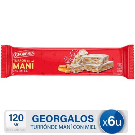 Turron De Mani Georgalos Con Miel Navidad X6 Mejor Precio MercadoLibre