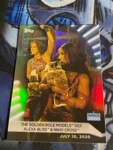 2021 Sasha Banks Bayley Rainbow Foil Holo Topps WWE Womens Division