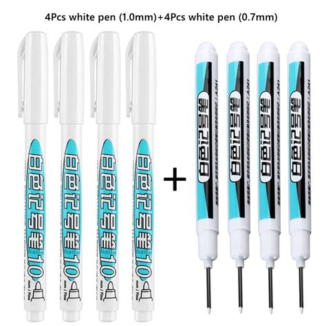 Pcs Diy Metal Waterproof Permanent Paint Marker Pens White Gold