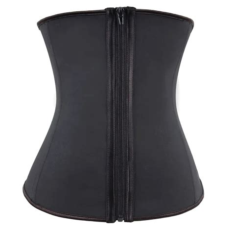 Hooks And Zipper Rubber Latex Waist Trainer Sexy Women Slimming Body