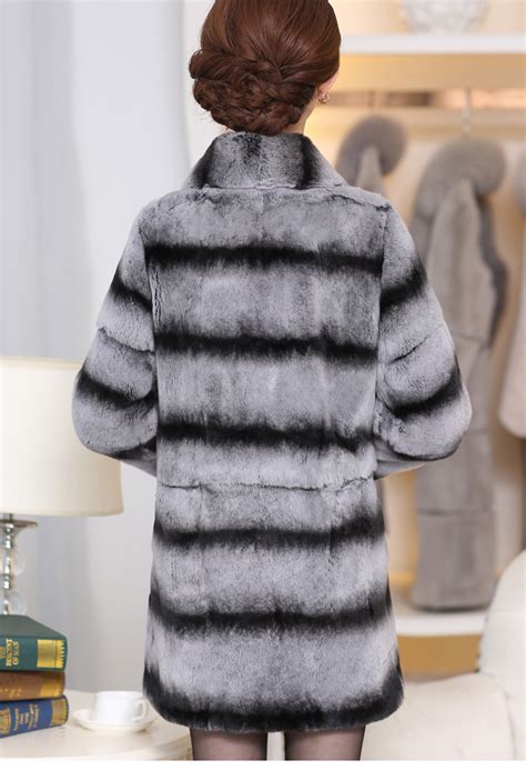 Rex Rabbit Fur Coat Chinchilla Color 1704014 Lvcomeff