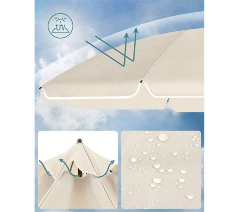 Parasol De Jardin Ø 2 M Ombrelle Protection Upf 50 Inclinable