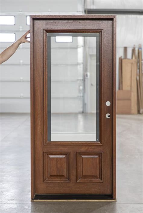 Interior Door Custom Single Solid Wood With Walnut Finish Classic Model