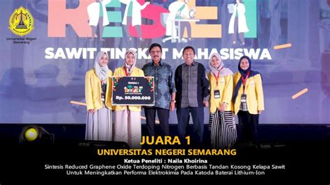 Mahasiswi Unnes Sabet Juara I Lomba Riset Sawit Tahun