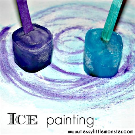 Taste Safe Ice Painting - a fun painting idea for toddlers - Messy ...