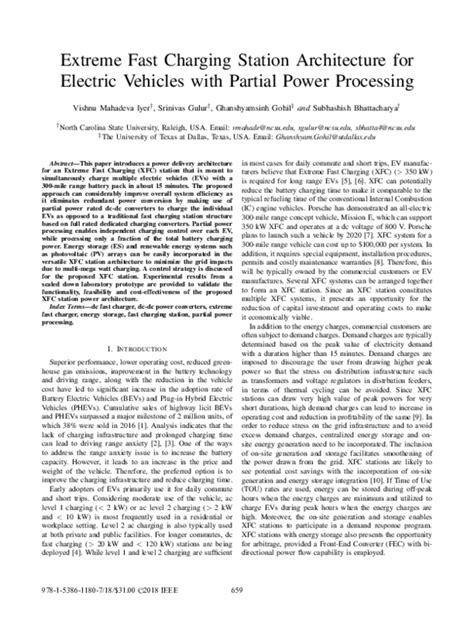 Pdf Extreme Fast Charging Station Architecture For Electric Vehicles