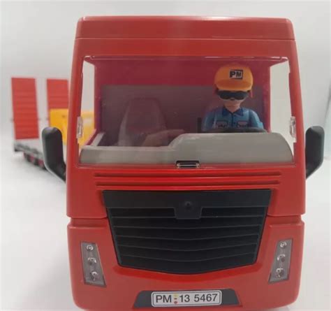 Playmobil City Action Camion Tracteur Routier Rouge Remorque Cm Pm