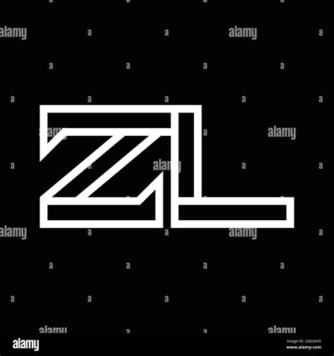 Zl Logo Monogram With Pillar Shape White Background Design Template