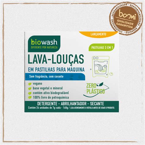 Detergente Lava Louças Pastilhas Biodegradável Biowash Boomi