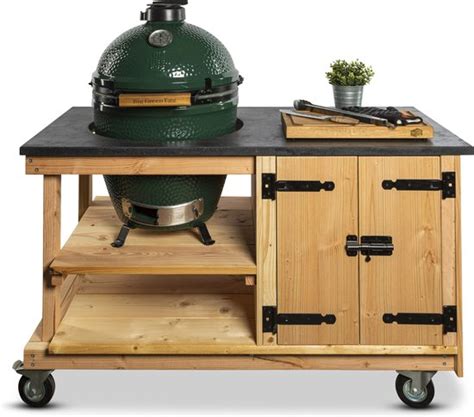 Douglas Tafel Met Kast En Natuurstenen Blad Big Green Egg Large Bol