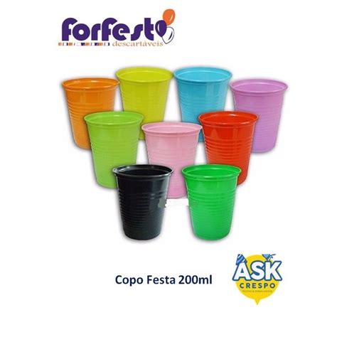 Copo Pl Stico Descart Vel Ml Forfest Pacote Unidades