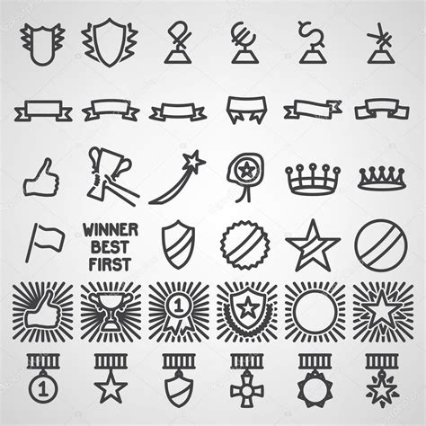 Trophy And Awards Icons Set Stock Vector Image By Strejman 40074021