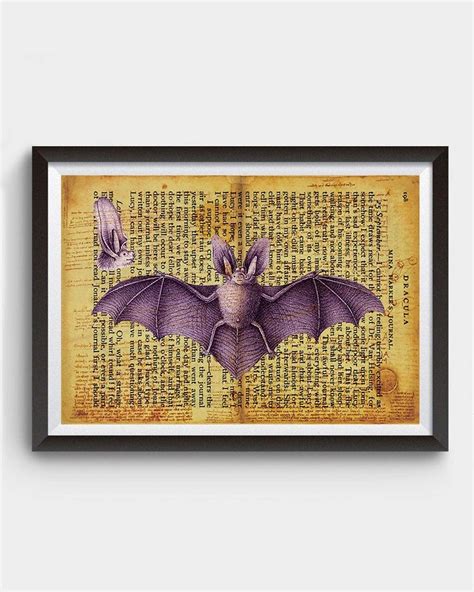 Vintage Bat Anatomy, Dracula Inspired Art Poster