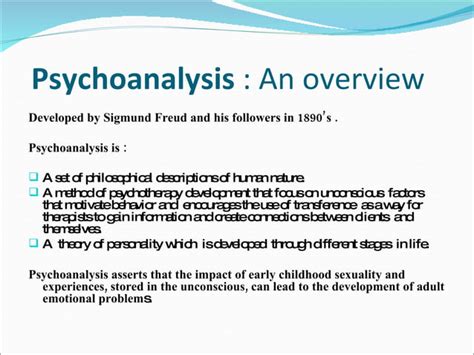 psychoanalytic theory | PPT