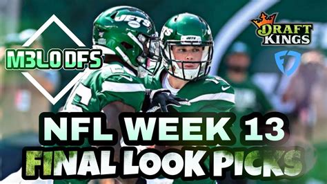 Nfl Week 13 Draftkings Fanduel Dfs Picks Youtube