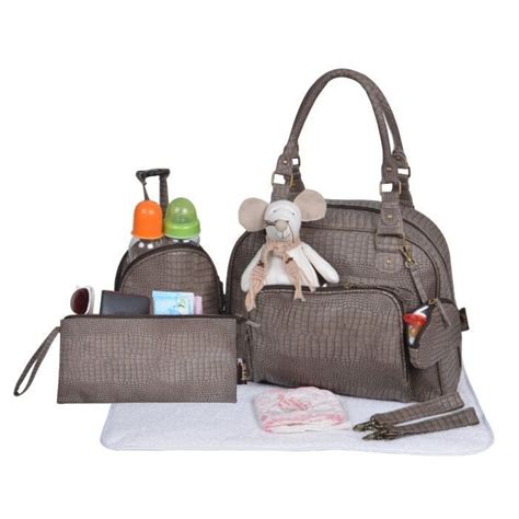 BABY ON BOARD Sac à langer Mon Croco Taupe Cdiscount Puériculture