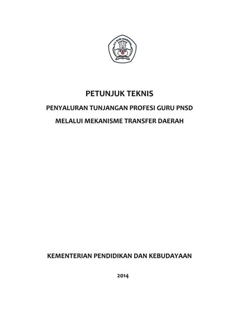 Juknis Pembayaran Tunjangan Profesi Guru 2014 PDF