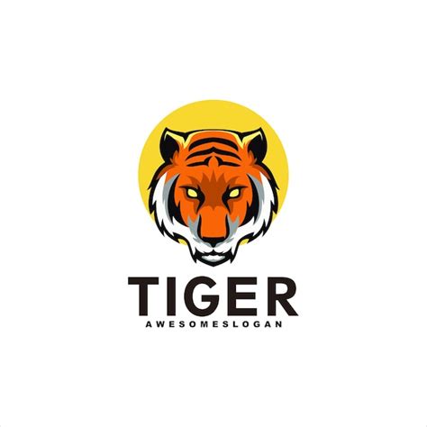 Tiger Logo Maskottchen Vektor Einfaches Design Kostenlose Vektor