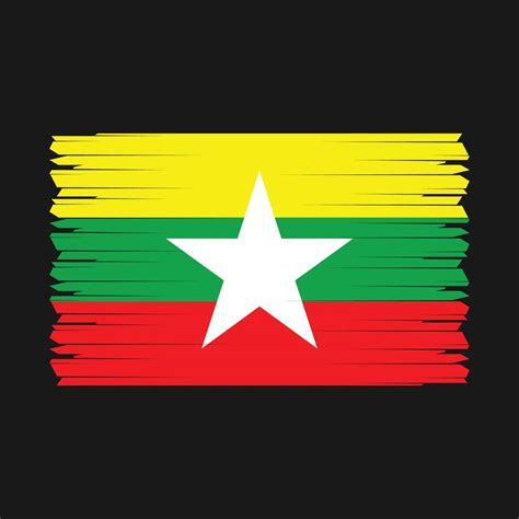 Myanmar Flag Vector 21726778 Vector Art At Vecteezy