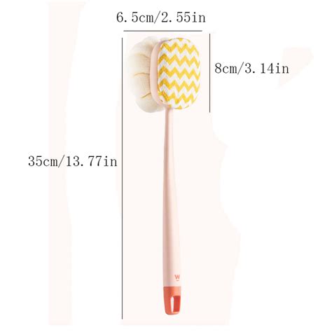 Loofah Back Scrubber Long Handle Shower Body Brush With Soft Mesh