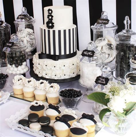 Black And White Party Decorations Centerpieces