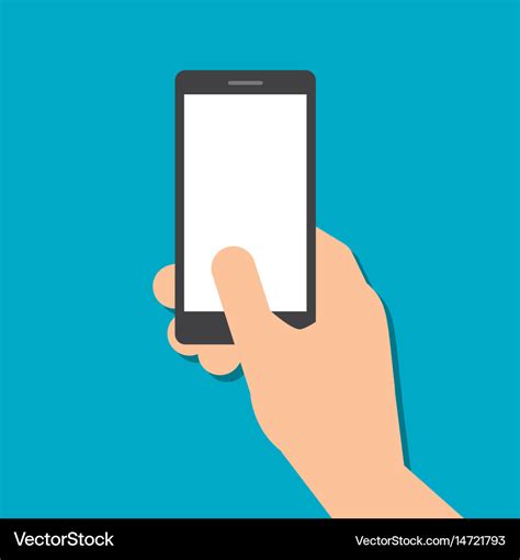 Hand Holds A Smart Phone In Vertical Position Vector Image