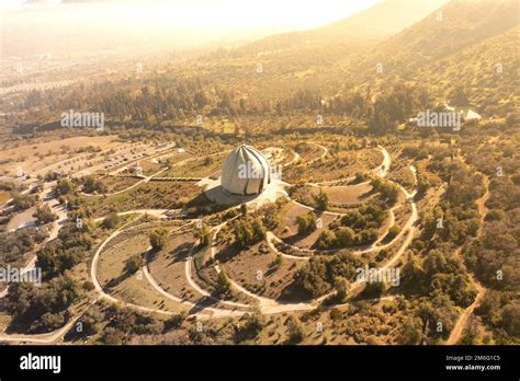 The Bahai Temple And The Panorama Of Santiago Stock Photo Alamy