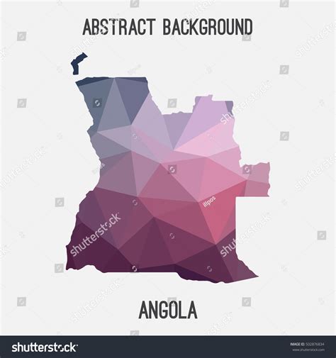 Angola Map Geometric Polygonalmosaic Styleabstract Tessellationmodern