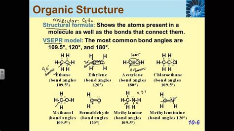 Structural Formulas And Bond Angles In Organic Chemistry Youtube