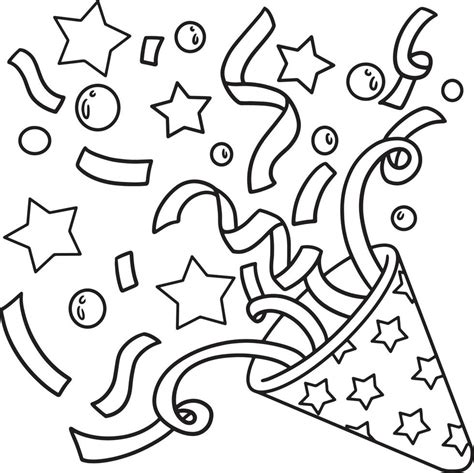 Confetti Coloring Page Dibujo De Confeti Para Colorear Clipart Full