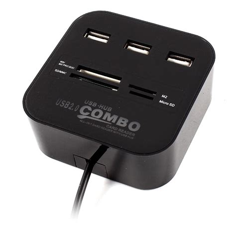 3 Port Usb Hub Tfsdm2 Card Reader Combo Adapter For Computer Laptop