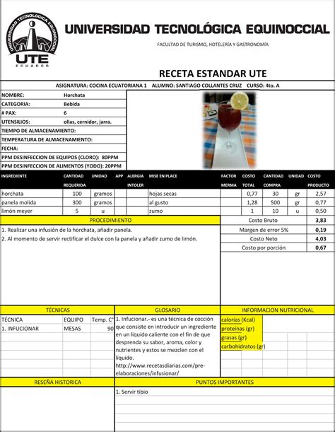 Top 60 Imagen Ejemplo De Receta Estandar De Bebidas Abzlocal Mx