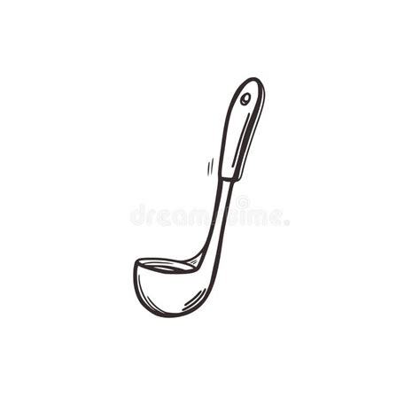 Ladle Sketch Vector Illustration. Soup Ladle Stock Vector ...