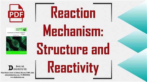 Reaction Mechanism Structure And Reactivity Dalal Institute