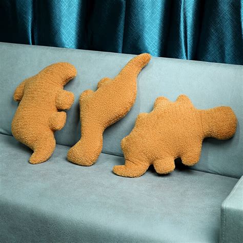 Nugget Pillow Dino Plush Pillow Chicken Nugget Plush Dinosaur Etsy