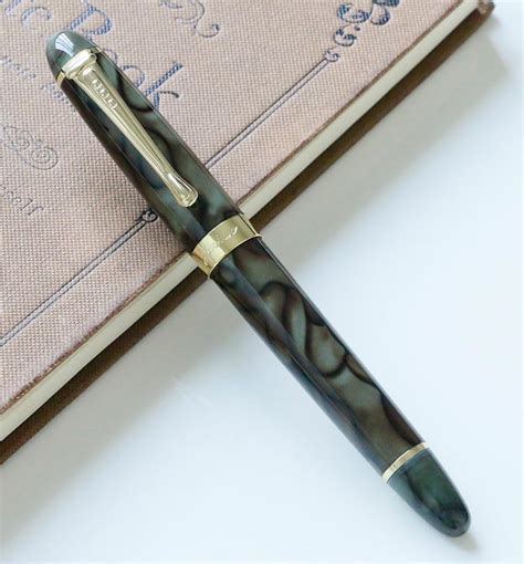 Amazon JinHao X450 Golden Clip Green Marble 18KGP Medium M Nib